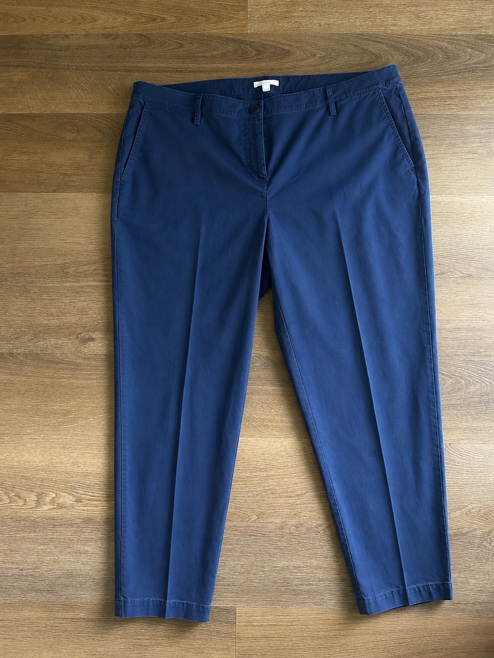 Eileen Fisher Navy Organic Cotton Ankle Chino Pants Women’s Size 10